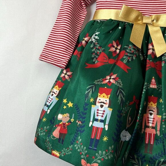 Iris and Ivy Nordstrom Green and Red Nutcracker dress with bloomers NWT 12 Month - Picture 7 of 15